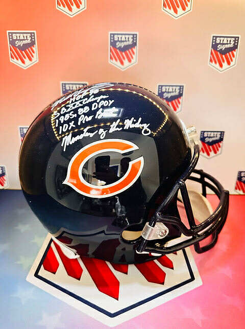 Mike Singletary Chicago Bears Full Size Replica Helmet with Multiple Inscription