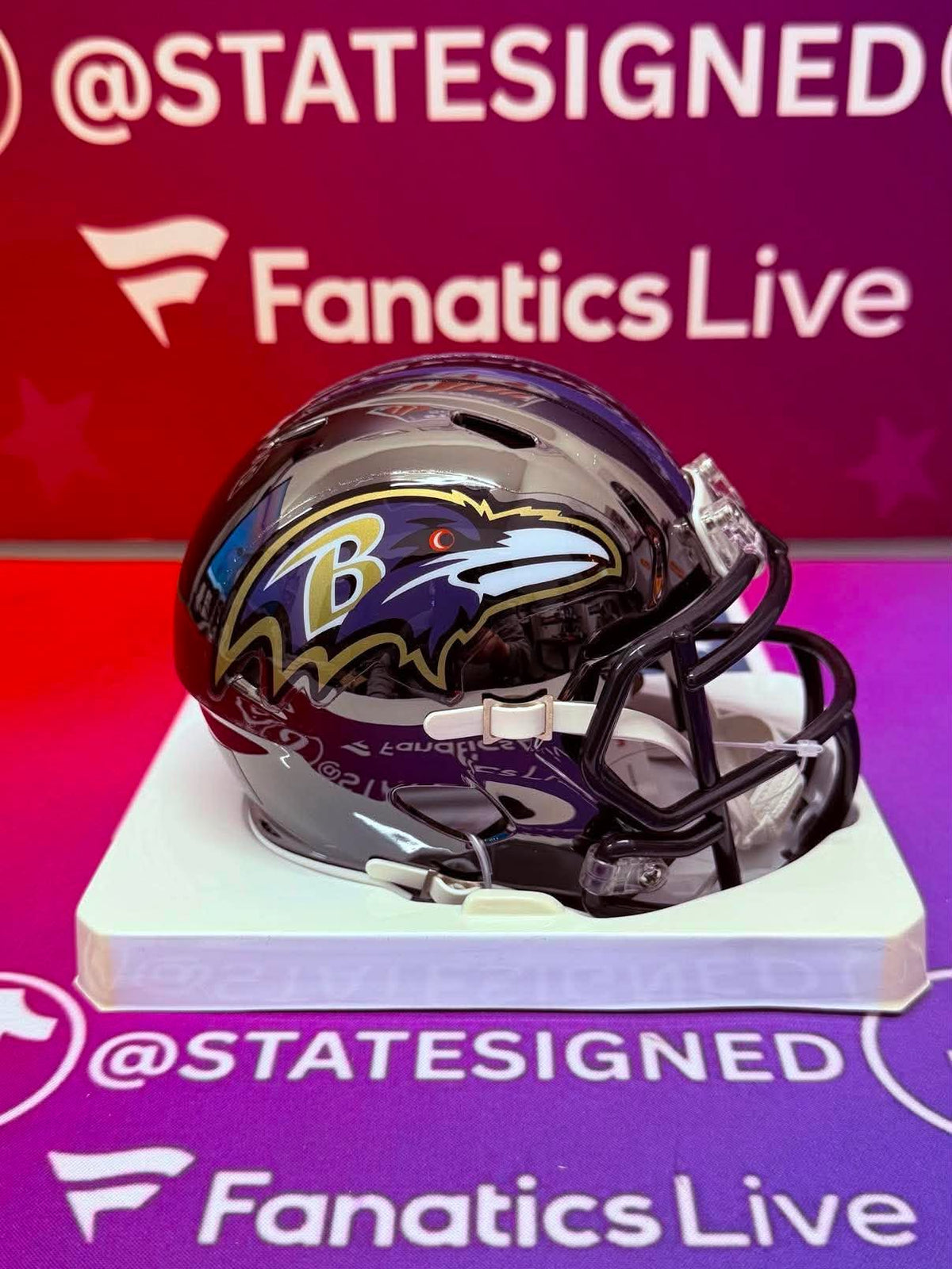 Baltimore Ravens Chrome Mini Helmet (Unsigned)