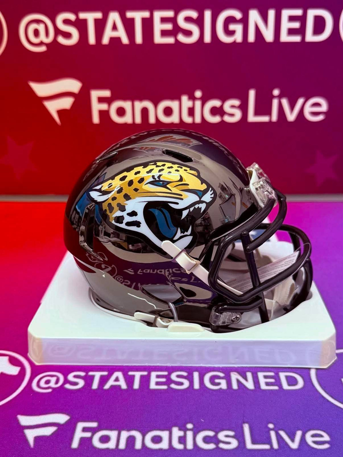 Jacksonville Jaguars Chrome Mini Helmet (Unsigned)