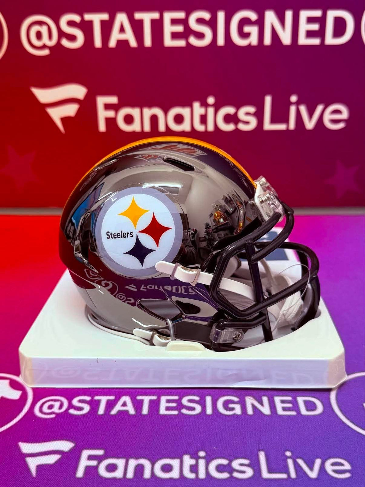 Pittsburgh Steelers Chrome Mini Helmet (Unsigned)