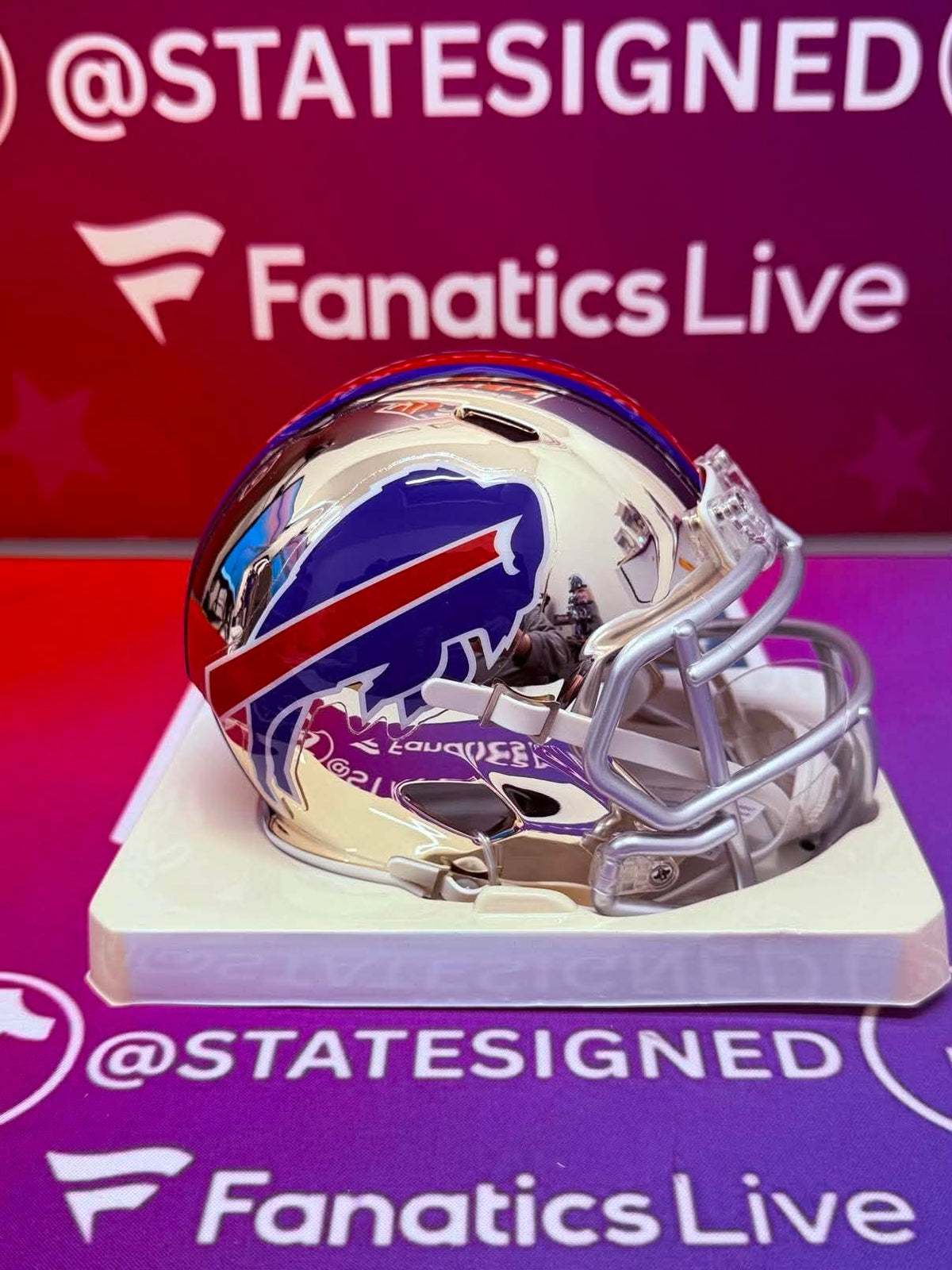 Buffalo Bills Chrome Mini Helmet (Unsigned)
