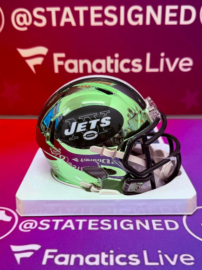 New York Jets Chrome Mini Helmet (Unsigned)