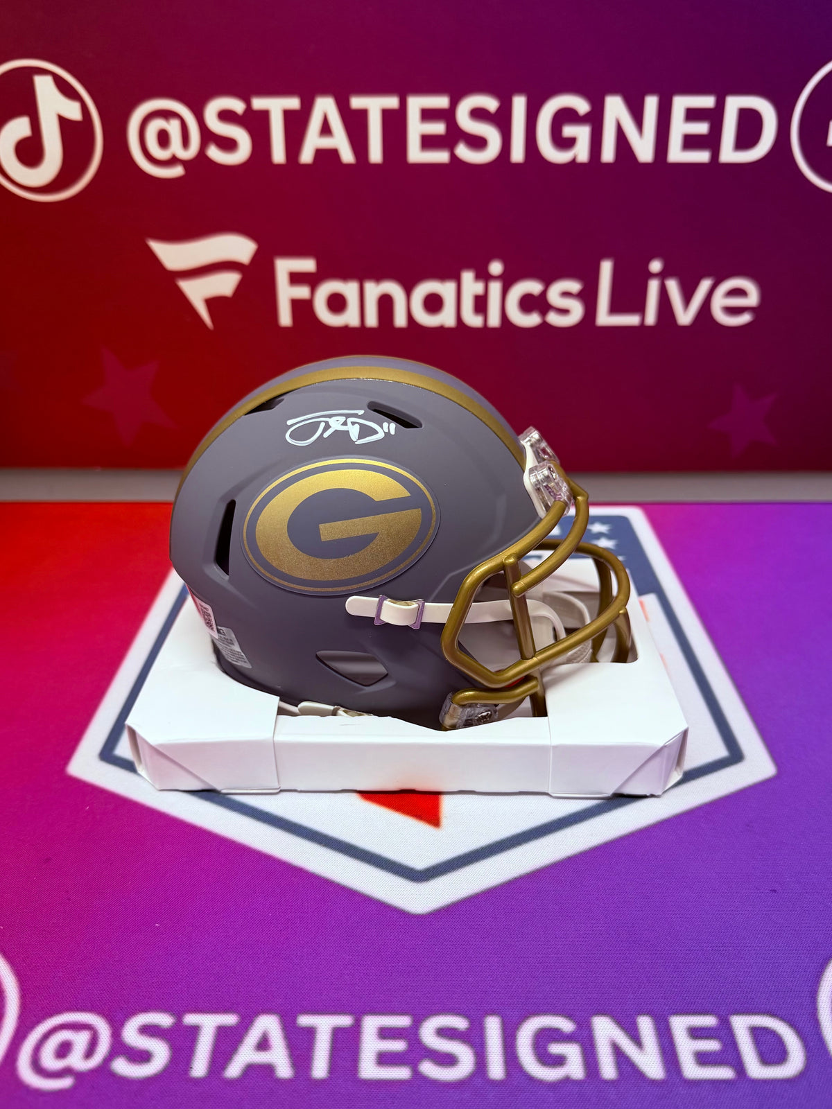 Jayden Reed Green Bay Packers Slate Mini Helmet