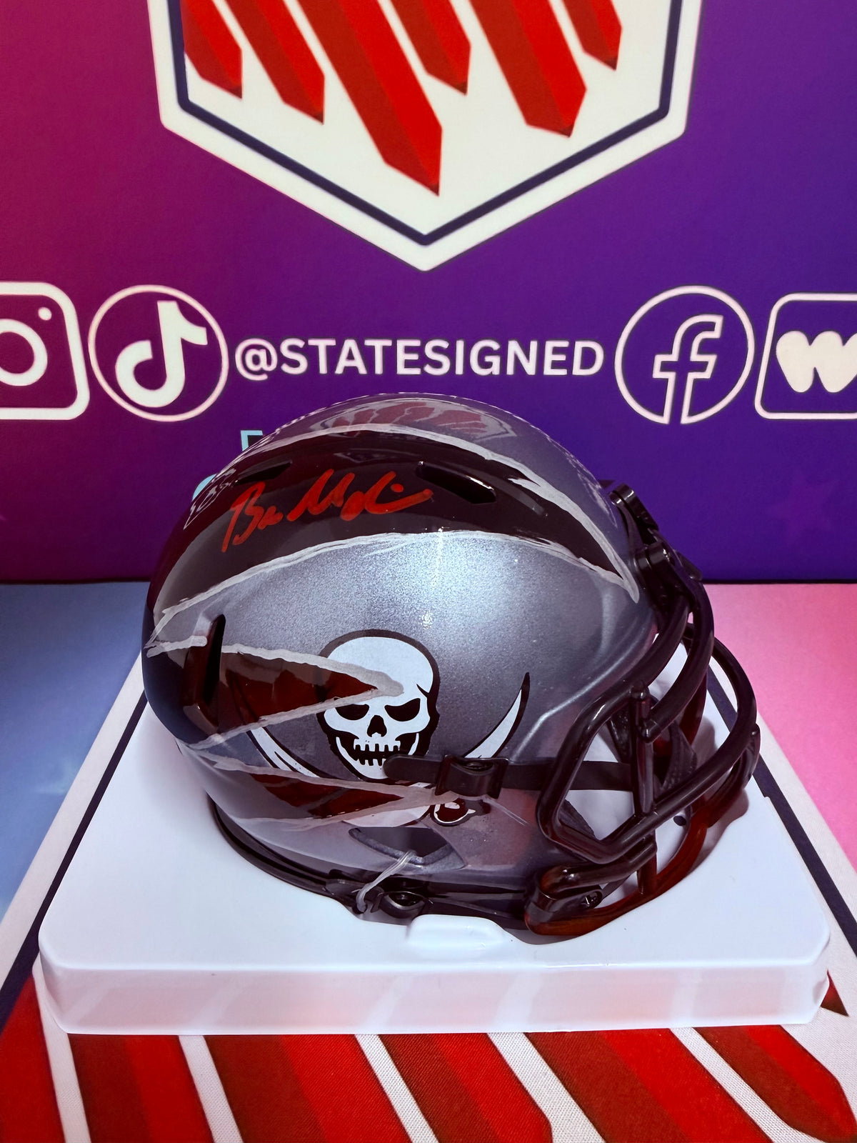 Baker Mayfield Tampa Bay Buccaneers Custom Ripped Mini Helmet