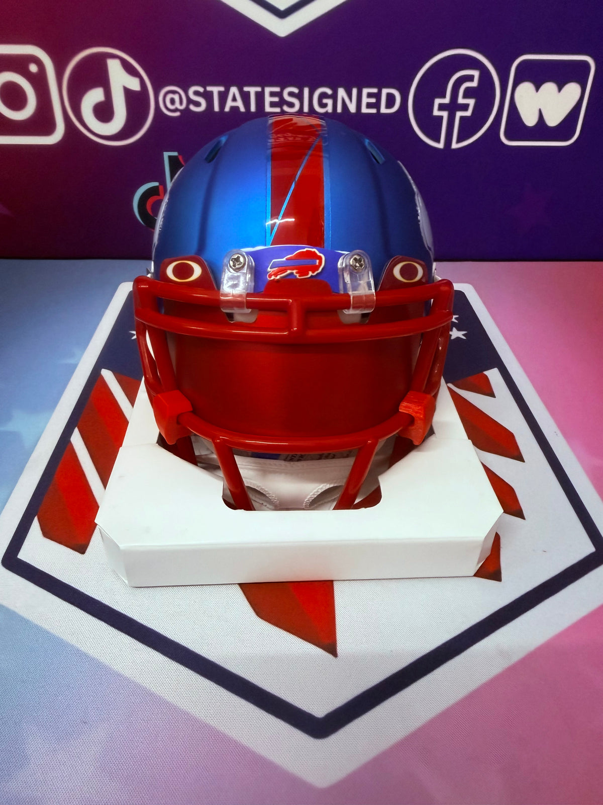 Josh Allen Buffalo Bills Custom Blaze Mini Helmet