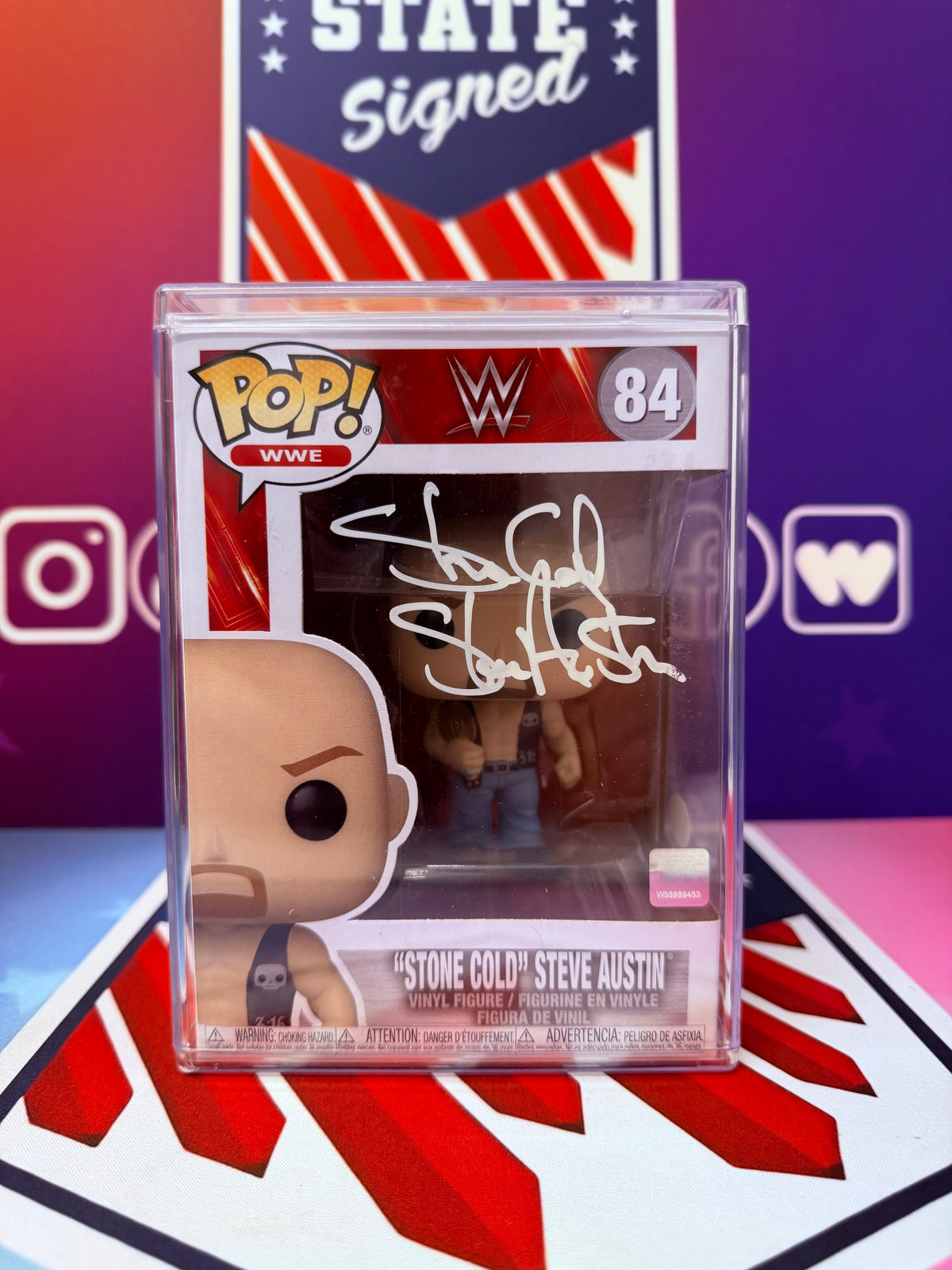 Stone Cold Steve Austin Signed WWE Funko Pop