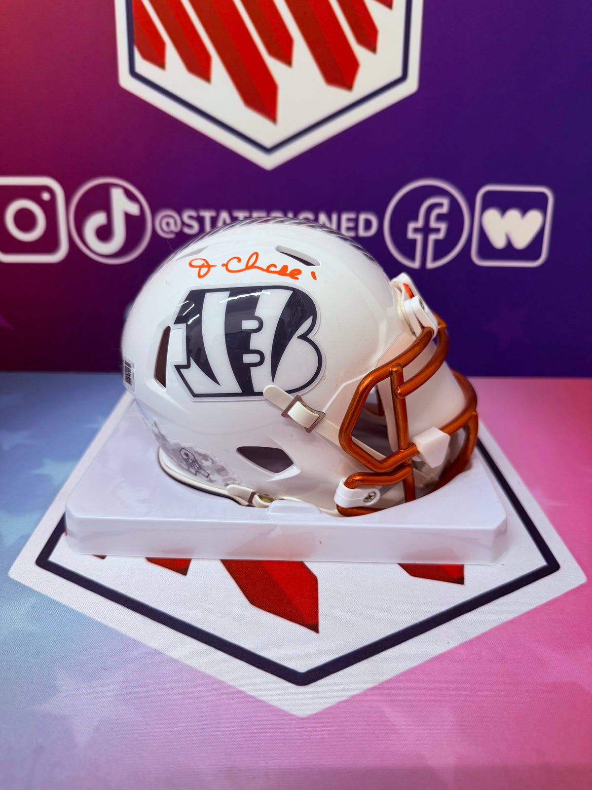 Ja'Marr Chase Cincinnati Bengals STS 2025 Mini Helmet