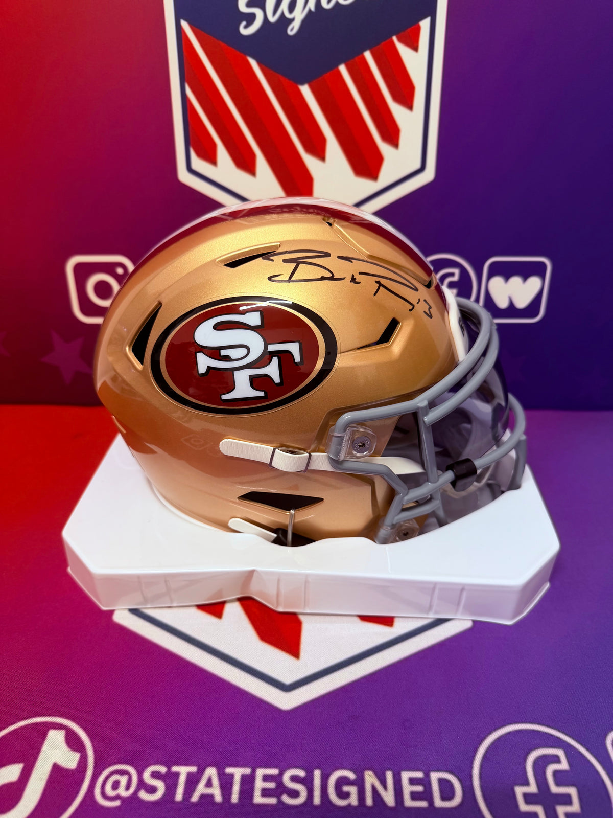 Brock Purdy San Francisco 49ers Speed Mid Size Flex Helmet
