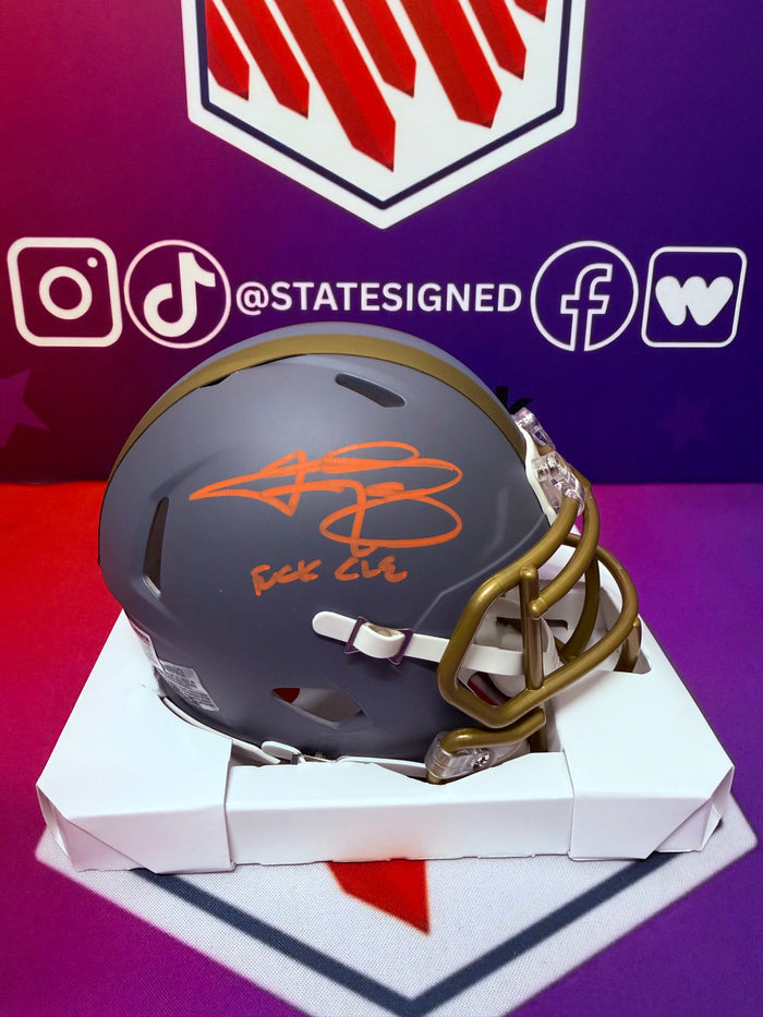 Johnny Manziel Cleveland Browns Slate Mini Helmet with 'F*** CLE' Inscription