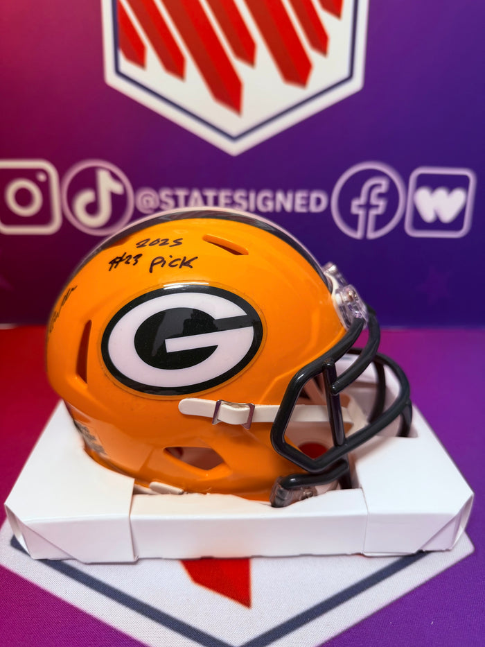 Matthew Golden Green Bay Packers Speed Mini Helmet with inscription