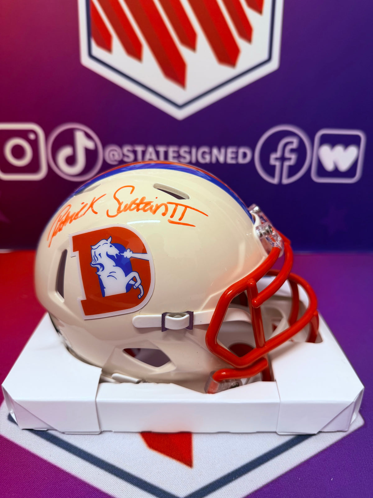 Patrick Surtain Denver Broncos Retro Mini Helmet