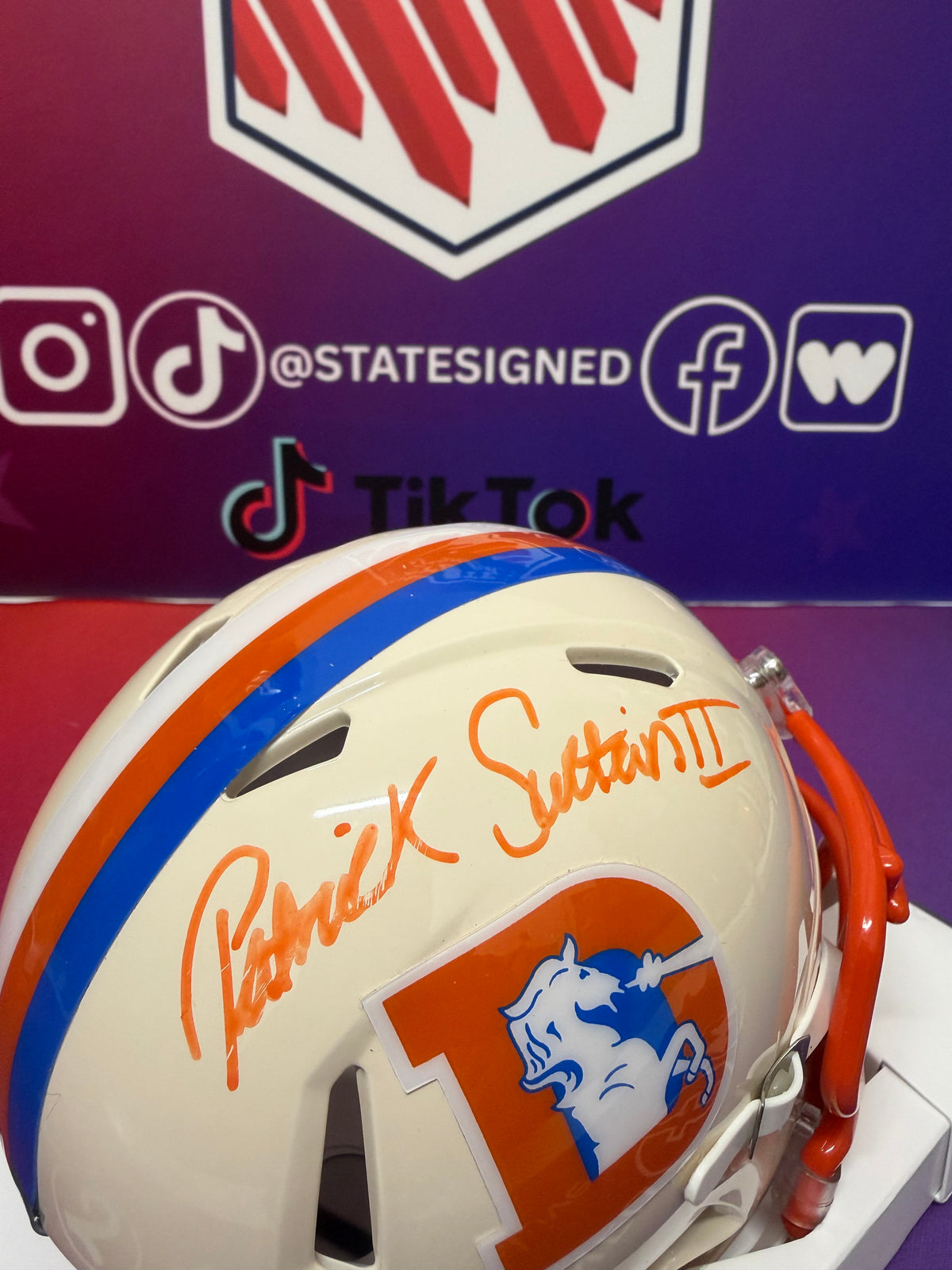 Patrick Surtain Denver Broncos Retro Mini Helmet