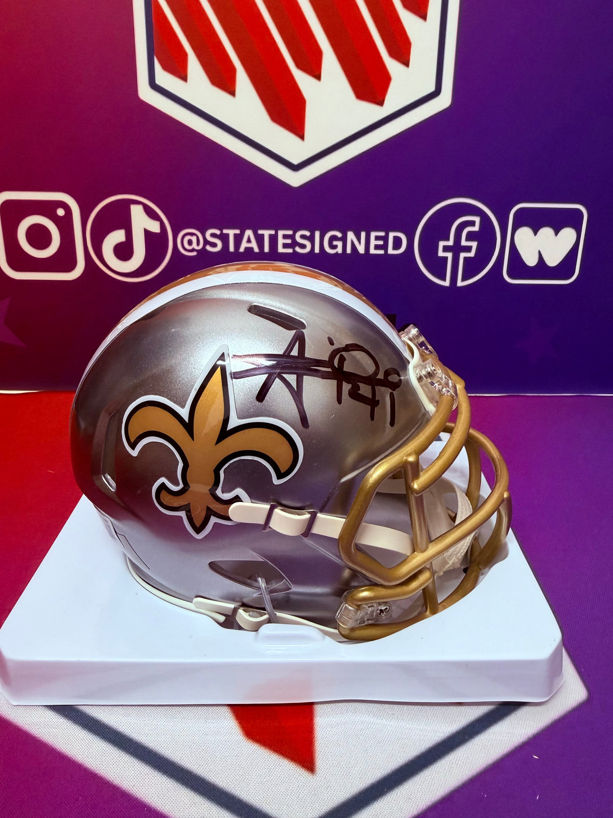 Alvin Kamara New Orleans Flash Mini Helmet