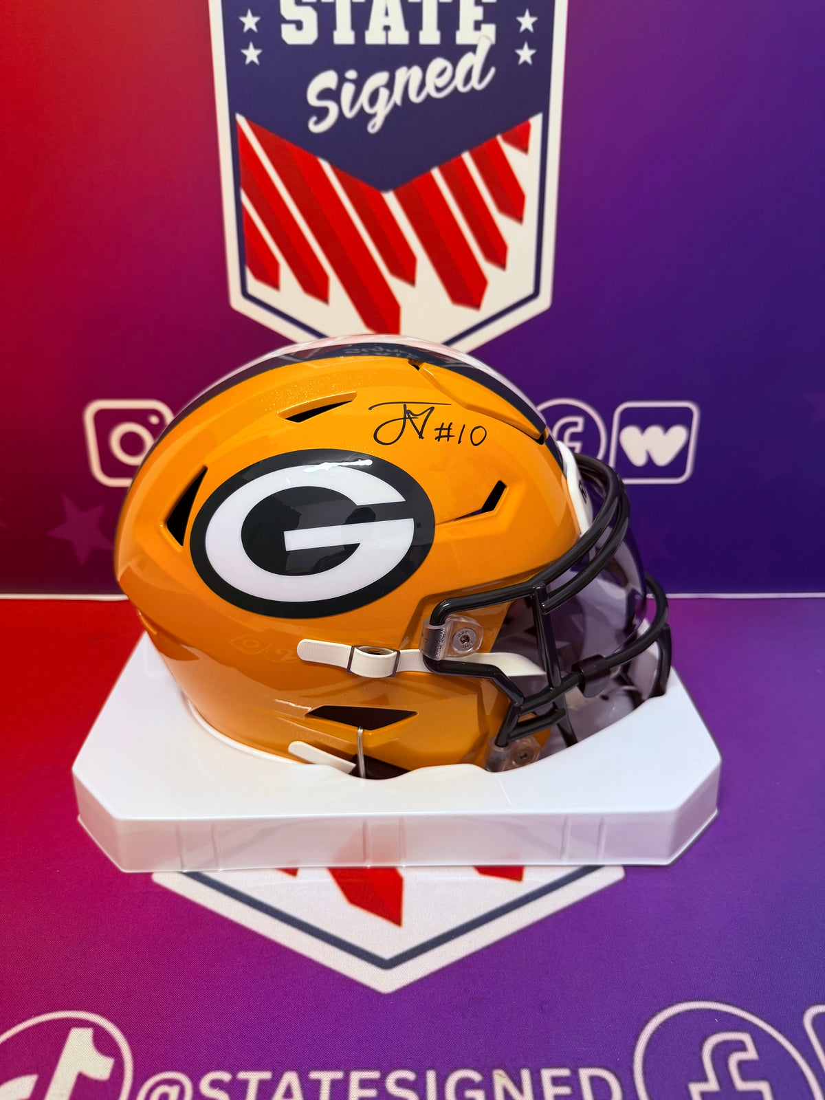 Jordan Love Green Bay Packers Speed Mid Size Flex Helmet